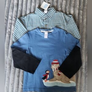 Jeanie&Jack Winter longsleve and Flannel Button Down Shirt 4 y